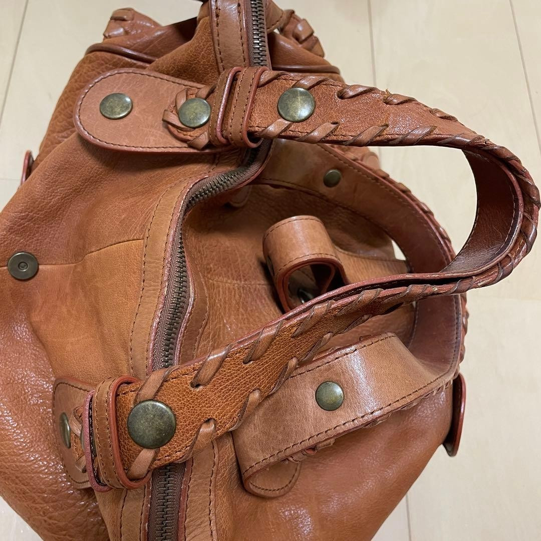 Chloe Silverado Studded Handbag Boston Bag Brown Leather Vintage Y2K 2Way Used | eBay US