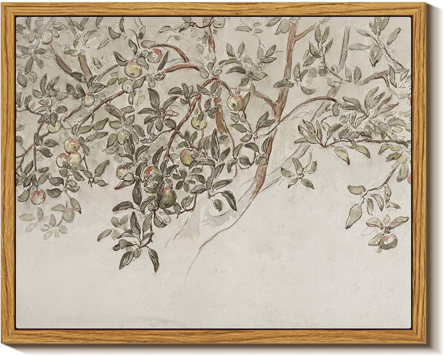 InSimSea Framed Wall Art for Living Room Vintage Plant Wall Art Apple Trees Oil Painting Decor Ae... | Amazon (US)
