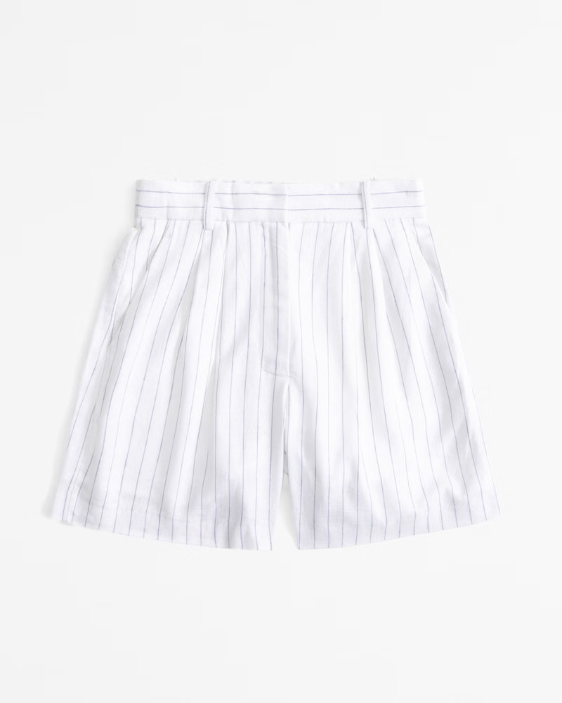 Women's A&F Sloane Tailored Linen-Blend Short | Women's Bottoms | Abercrombie.com | Abercrombie & Fitch (US)