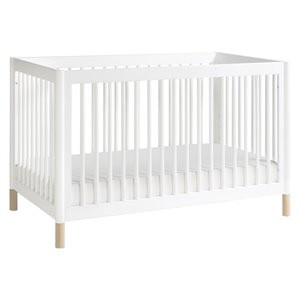 Gelato 4-in-1 Convertible Crib with Toddler Bed Conversion Kit in White | Cymax