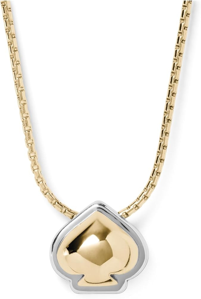 kate spade new york Women's Brass Pendant Necklace, Silver/Gold, Cubic Zirconia, Adult Fashion, I... | Amazon (US)