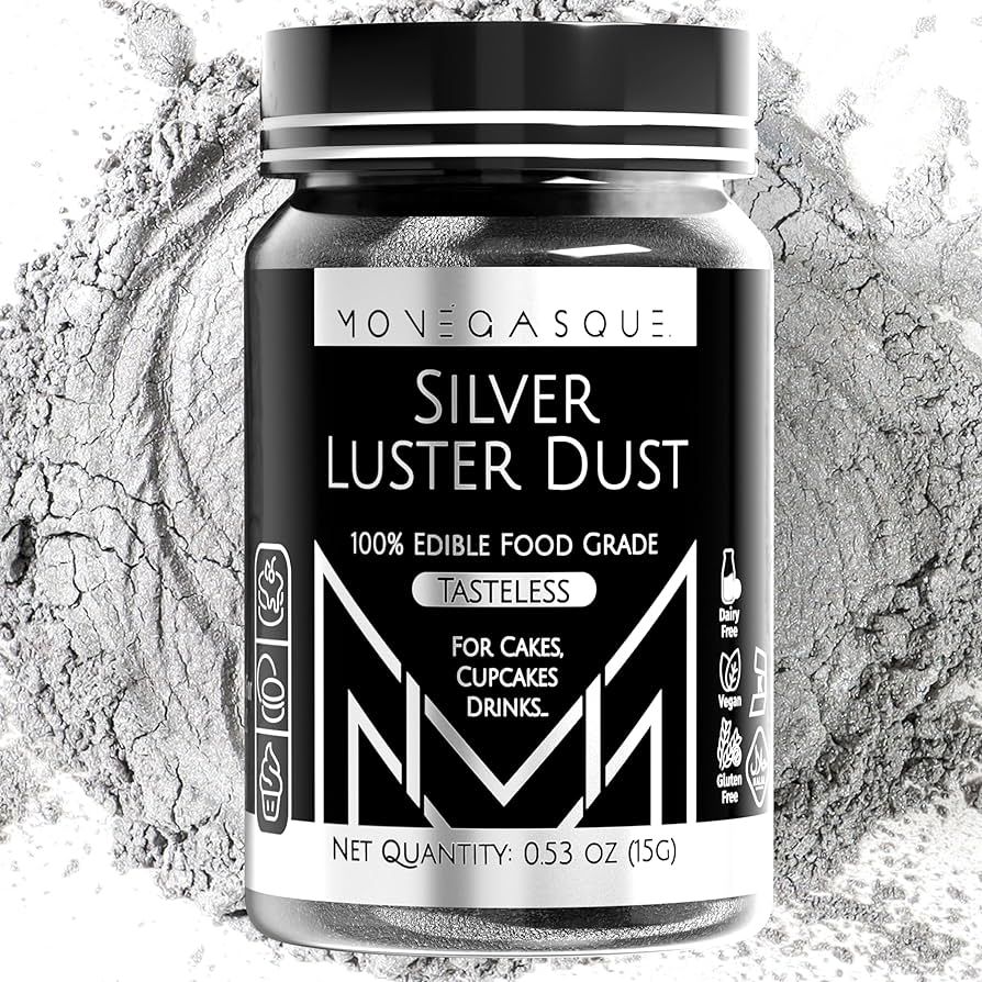 Amazon.com : MONÉGASQUE Silver Edible Glitter for Cocktails & Desserts 15g – Silver Edible Gli... | Amazon (US)