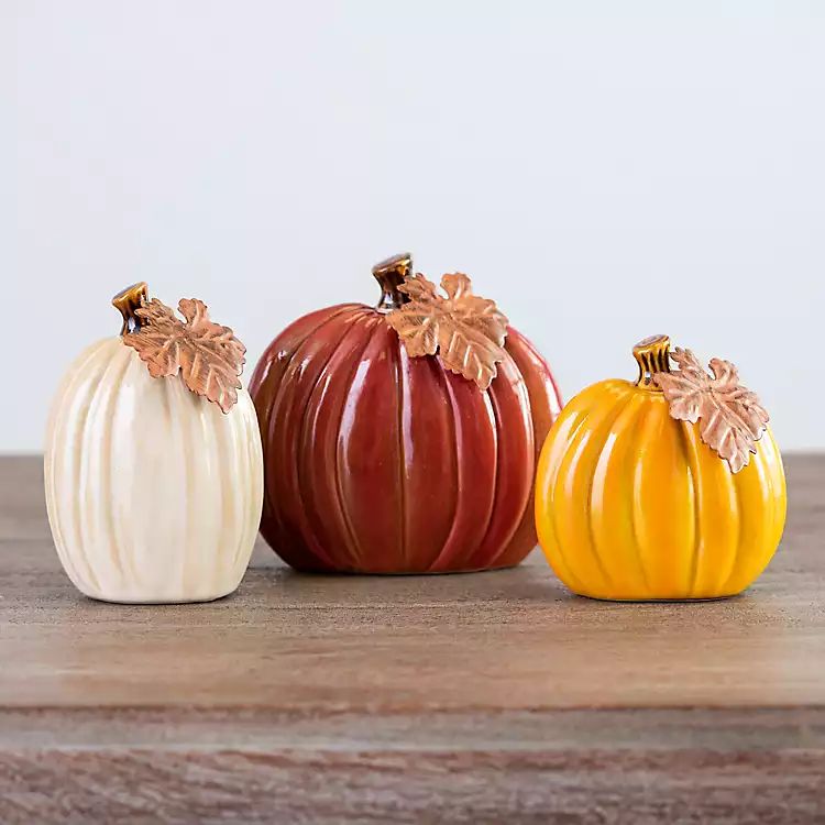 Multicolor Ceramic Pumpkins, Set of 3 | Kirkland's Home