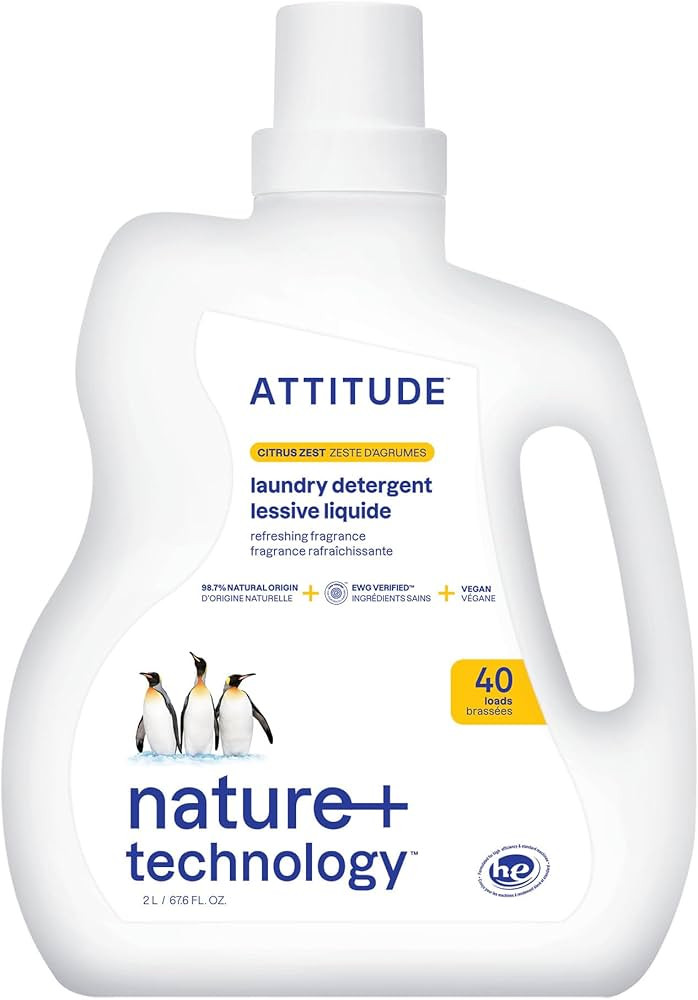 ATTITUDE Liquid Laundry Detergent, Made in Canada, EWG Verified Laundry Soap, HE Compatible, Vega... | Amazon (CA)