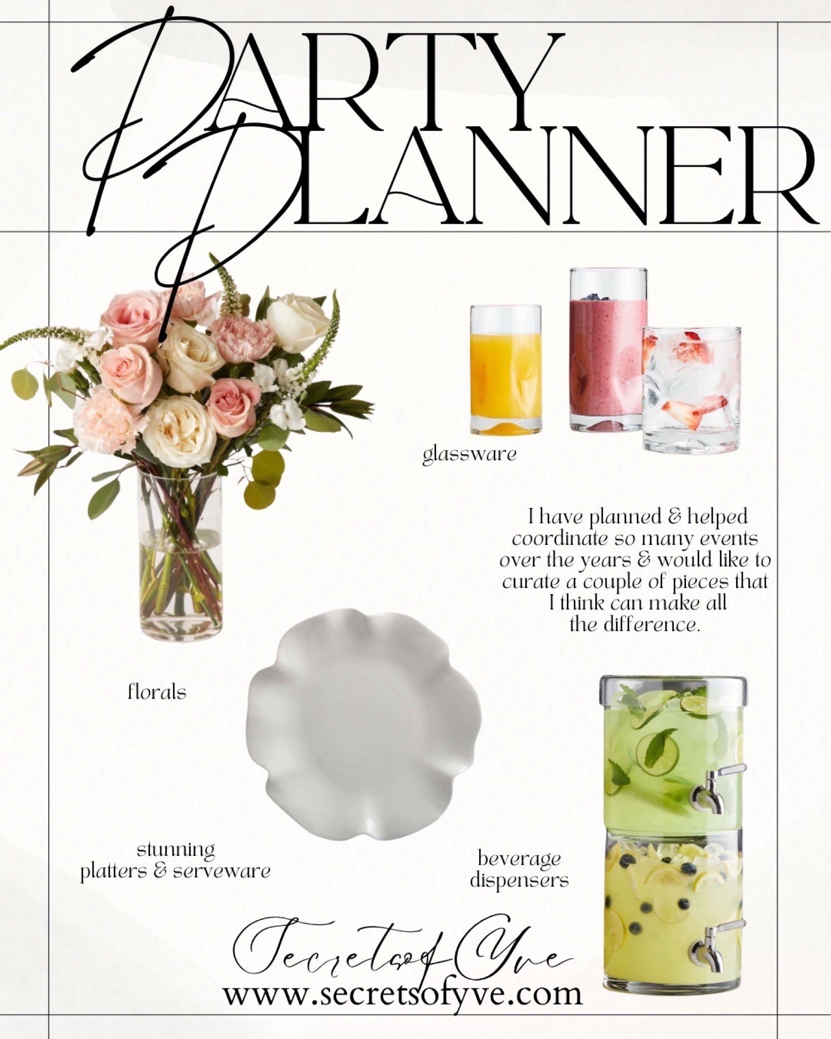 Secretsofyve: I love to host and  I would like to share functional home decor & hosting essentials to take events to the next level! Gift 🎁 ideas.
#Secretsofyve #ltkgiftguide
Always humbled & thankful to have you here.. 
CEO: PATESI Global & PATESIfoundation.org
@secretsofyve : where beautiful meets practical, comfy meets style, affordable meets glam with a splash of splurge every now and then. I do LOVE a good sale and combining codes! #ltkstyletip #ltksalealert #ltkfamily #ltku #ltkfindsunder100 #ltkfindsunder50 #ltkparties #ltkfoodie secretsofyve

#LTKWedding #LTKSeasonal #LTKHome