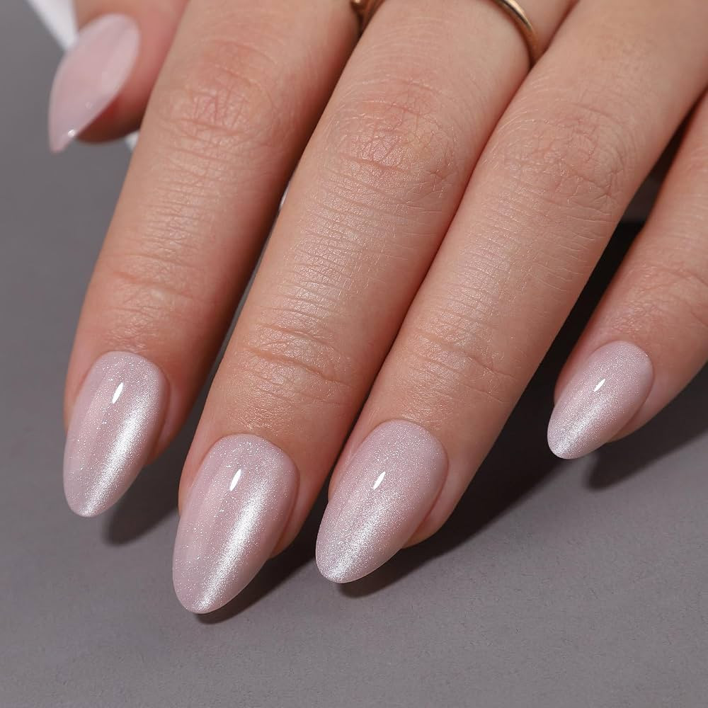 Glitter Pink Press on Nails Almond - Soft Gel Press on Nails Short for Women Gift, Fit Perfectly ... | Amazon (US)