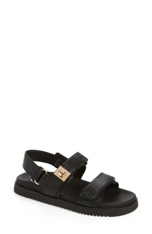 Steve Madden Mona Sandal in Black Leather at Nordstrom, Size 6.5 | Nordstrom