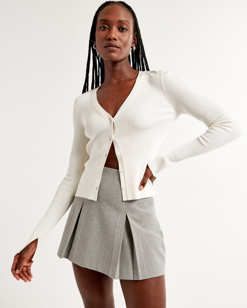 Glossy Slim Cardigan | Abercrombie & Fitch (US)