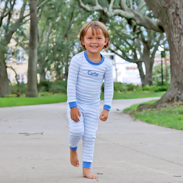 Blue and White Stripe Pajamas | Classic Whimsy