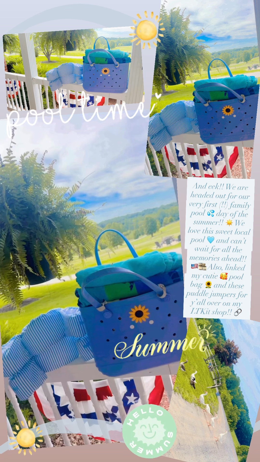And eek!! We are headed out for our very first (!!) family pool 💦 day of the summer!! ☀️ We love this sweet local pool 🩵 and can’t wait for all the memories ahead!! 🇺🇸🎞️ Also, linked my cutie 🥰 pool bag 🌻 and these puddle jumpers for y’all over on my LTKit shop!! 🔗