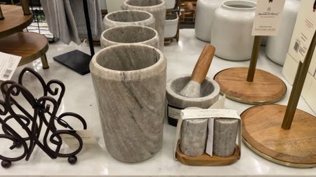 Kitchen decor for apartment, new home, home decor, marble containers 

#LTKhome #LTKVideo #LTKstyletip