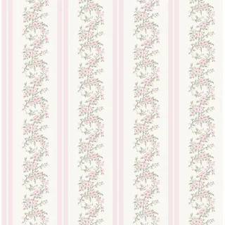 Marigold Wreath Pastel Peach Floral Stripe Wallpaper | Bed Bath & Beyond
