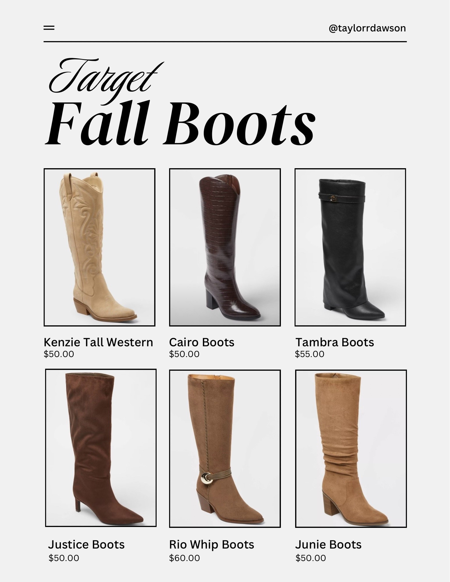 Fall boots from Target!

boots, knee high boots, fall boots, affordable boots, leather boots, suede boots, fall shoes

#LTKFindsUnder100 #LTKSeasonal #LTKShoeCrush