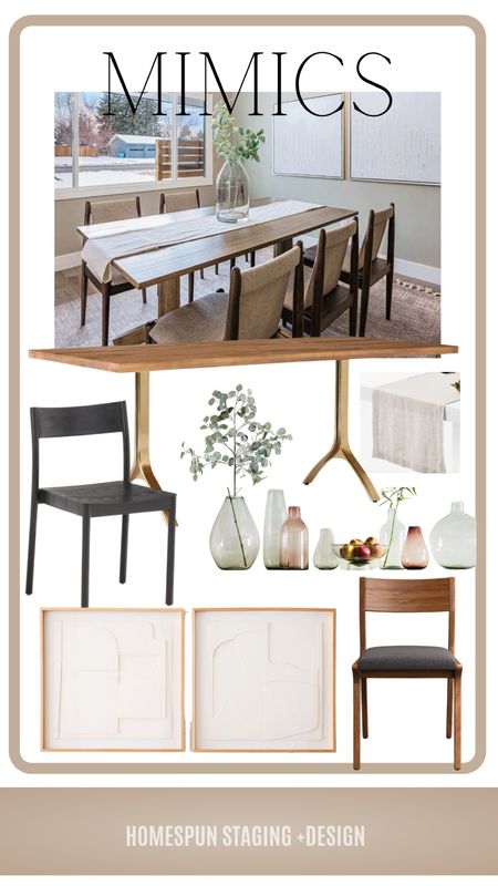 Dining room mimic of our work. Table come in two sizes to fit 6 to 10 people.  

#LTKhome