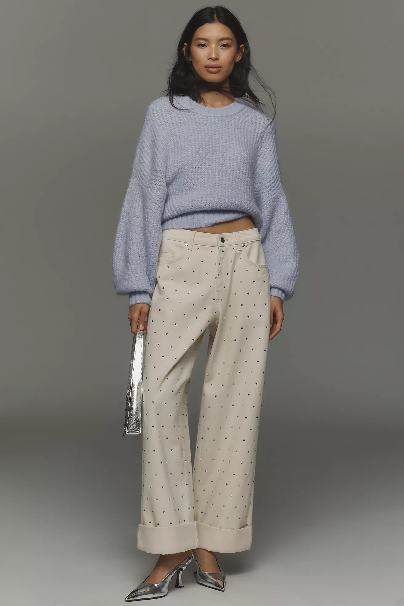 Pilcro Sparkle Relaxed Cuff Jeans | Anthropologie (US)