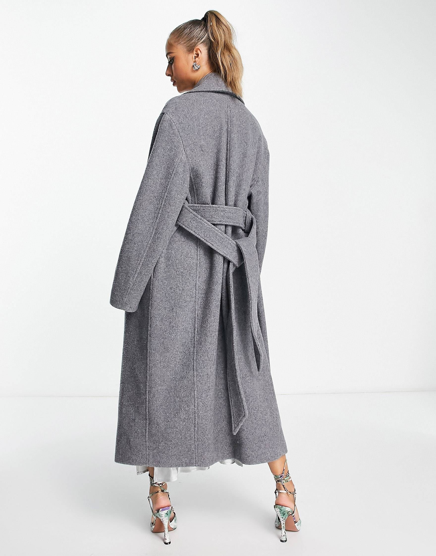 & Other Stories belted wool coat in grey melange | ASOS (Global)