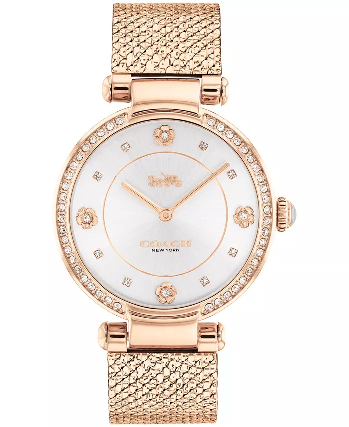 Women's Cary Rose Gold-tone Mesh Bracelet Watch 34mm | Macys (US)