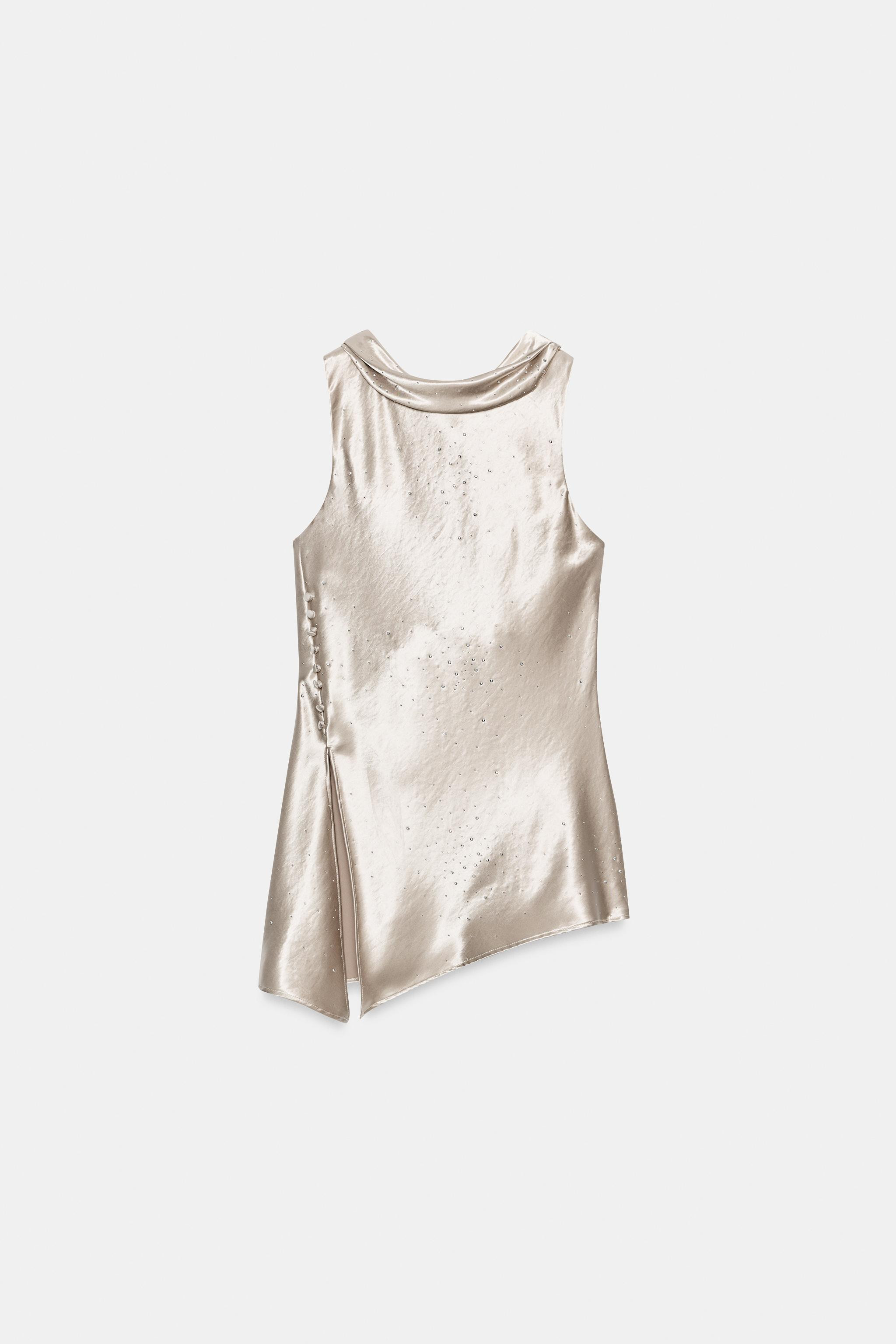 GLANZENDE ZIJDEACHTIGE TOP | Zara US