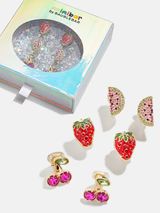 Cute Fruit Kids' Clip-On Earring Set - Pink/Red | BaubleBar (US)
