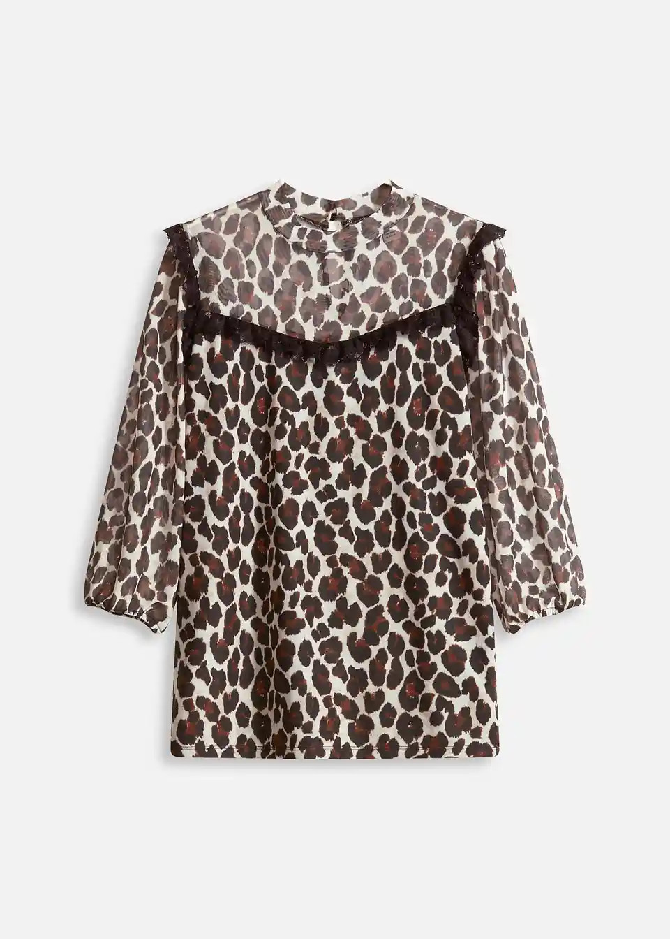 Shirt aus softem Mesh mit Spitze | Bonprix DE