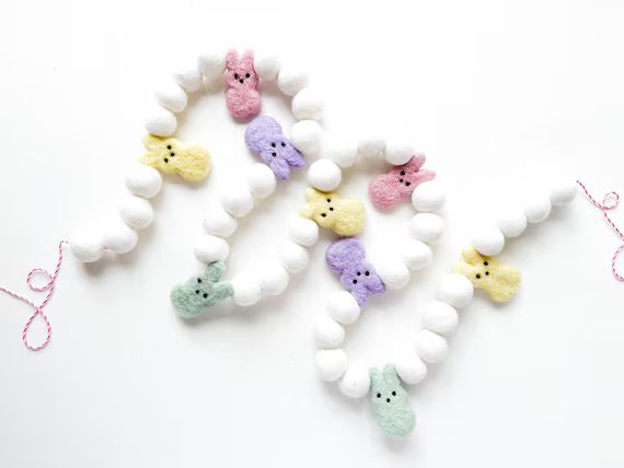 Pastel Peeps Felt Ball Garland, Bunting, Banner - Spring, Easter - READY TO SHIP! | Etsy (US)