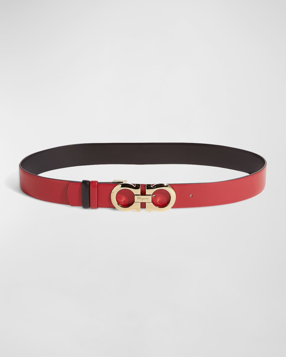 Ferragamo Gancini-Buckle Reversible Leather Belt | Neiman Marcus