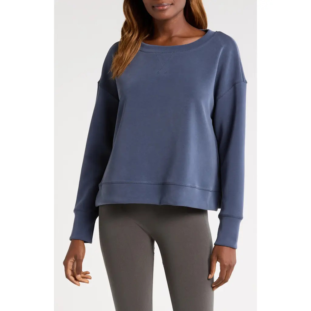 Sweaty Betty Sand Wash Sweatshirt in Navy Blue at Nordstrom, Size Xx-Large | Nordstrom