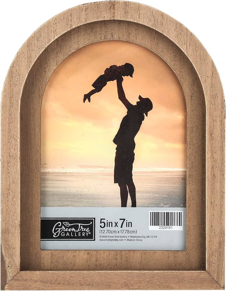 Green Tree Gallery Natural Wood Arched Photo Frame, 5 x 7 Inches | Amazon (US)