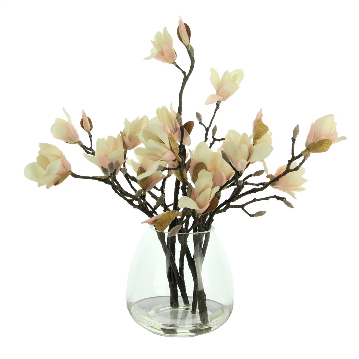 Magnolia Floral Arrangement in Glass Vase | Wayfair North America