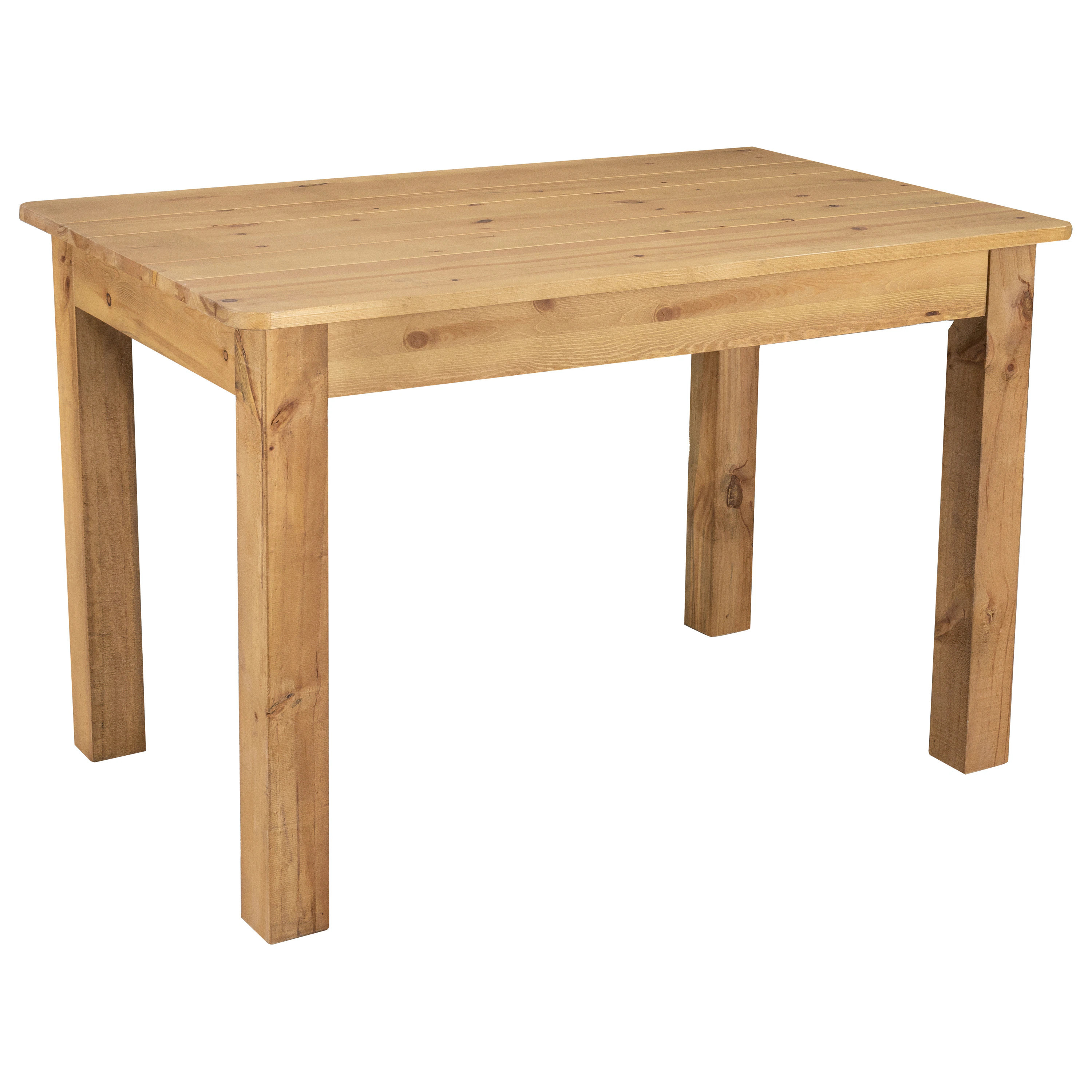 Taylor & Logan Ingles Light Natural Rustic Wood Dining Table, with Brown Finish and Wood 46-in L x 30-in H Large | 840196342276 | Lowe's