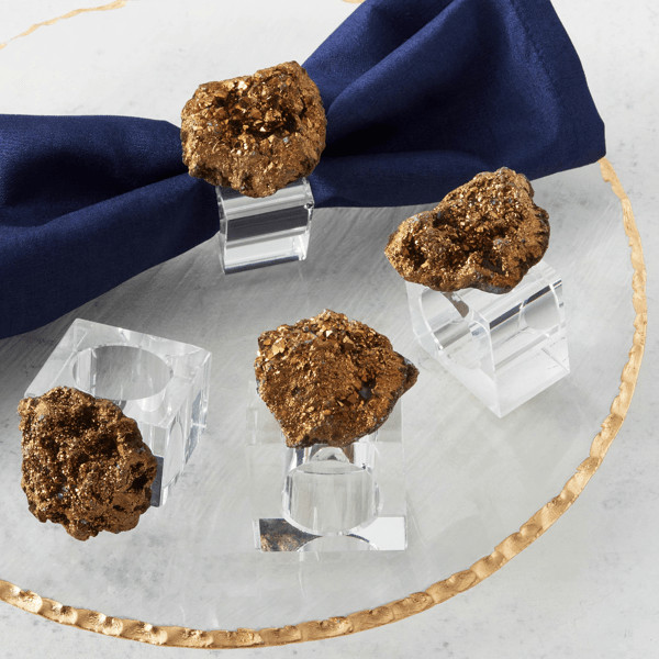 Aura Geode Napkin Ring - Set of 4 | Z Gallerie