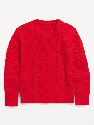 Crew-Neck Cable-Knit Sweater for Boys | Old Navy (US)
