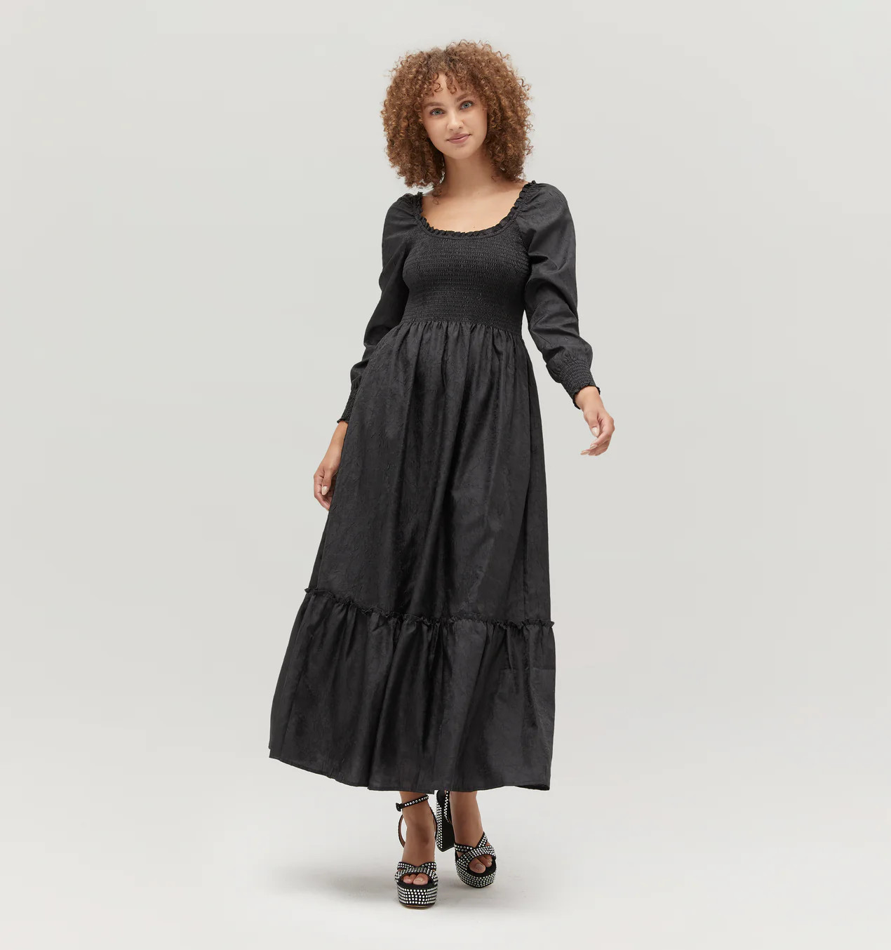 The Emily Nap Dress - Black Crushed Taffeta | Hill House Home