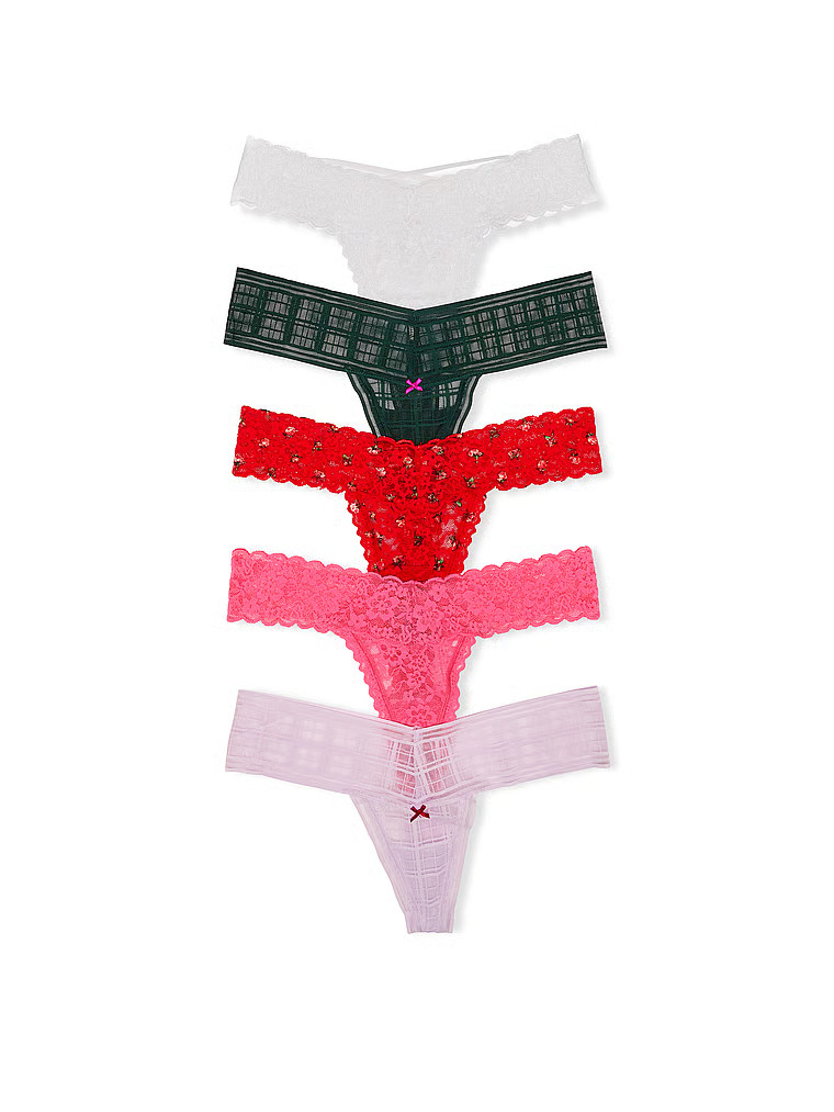 Buy 5-Pack Lacie Thong Panties, Multi - Order PACKAGED-PANTY online - Victoria's Secret US | Victoria's Secret (US / CA )