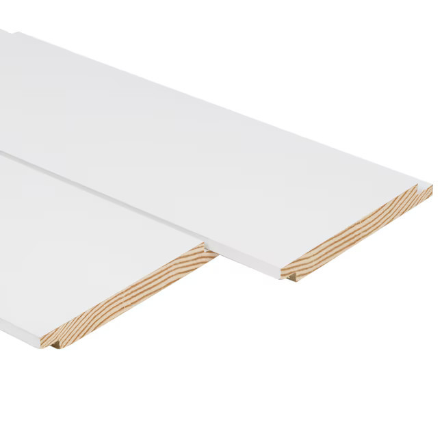 allen + roth 5-1/4-in x 12-ft White Painted Pine Shiplap Wall Plank ( 5.37-sq ft ) | Lowe's