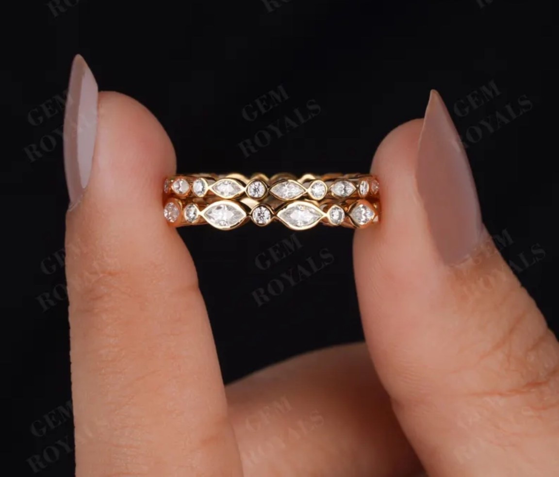Vintage Marquise And Round Bezel Set from Etsy | Moissanite Wedding Band | Women 14K Gold Full Eternity Stacking band  | Minimalist Bridal Anniversary gifts



Valentine gift, vday gift 

#LTKSeasonal #LTKWedding #LTKValentine