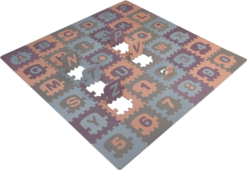 Childlike Behavior Baby Play Mat - 36-Piece Foam Mat Interlocking Tiles of Numbers and Alphabets ... | Amazon (US)