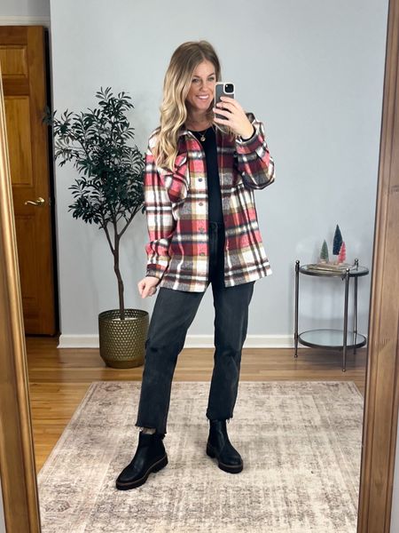 This red plaid jacket is perfect for the holidays. Currently 30% off! Long enough to wear with leggings and actually kept me warm yesterday when I wore it. Wearing size small. 

#amazonfashion #founditonamazon

#LTKfindsunder50 #LTKSeasonal #LTKHoliday