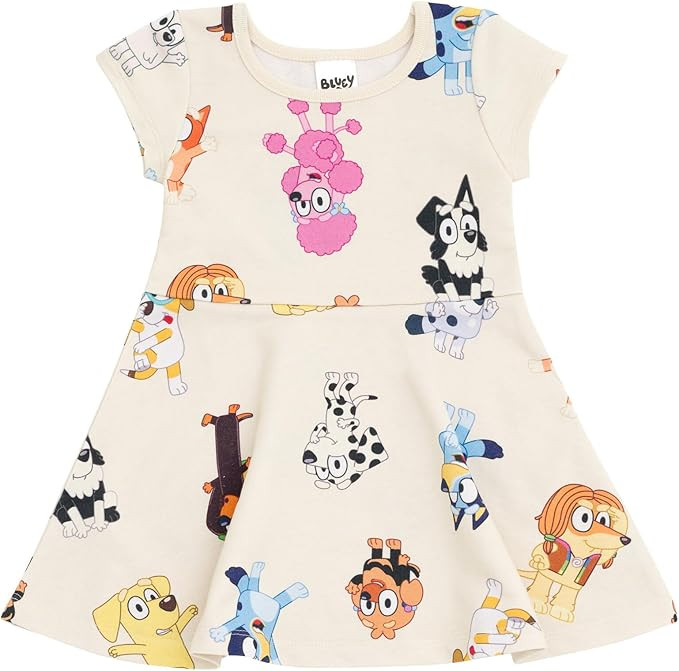 Bluey Character Print Girls Dress Infants to Big Kids | Amazon (US)