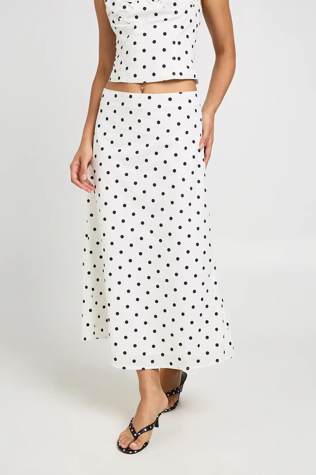 White Polka Midaxi Skirt | Boohoo | Boohoo.com (UK & IE)