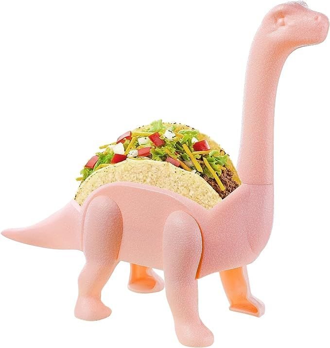 Flare Forest Bakery Lab Pink Long Necked Dinosaur Taco Plastic Stand Tray for Taco Snack Hot Dogs... | Amazon (US)
