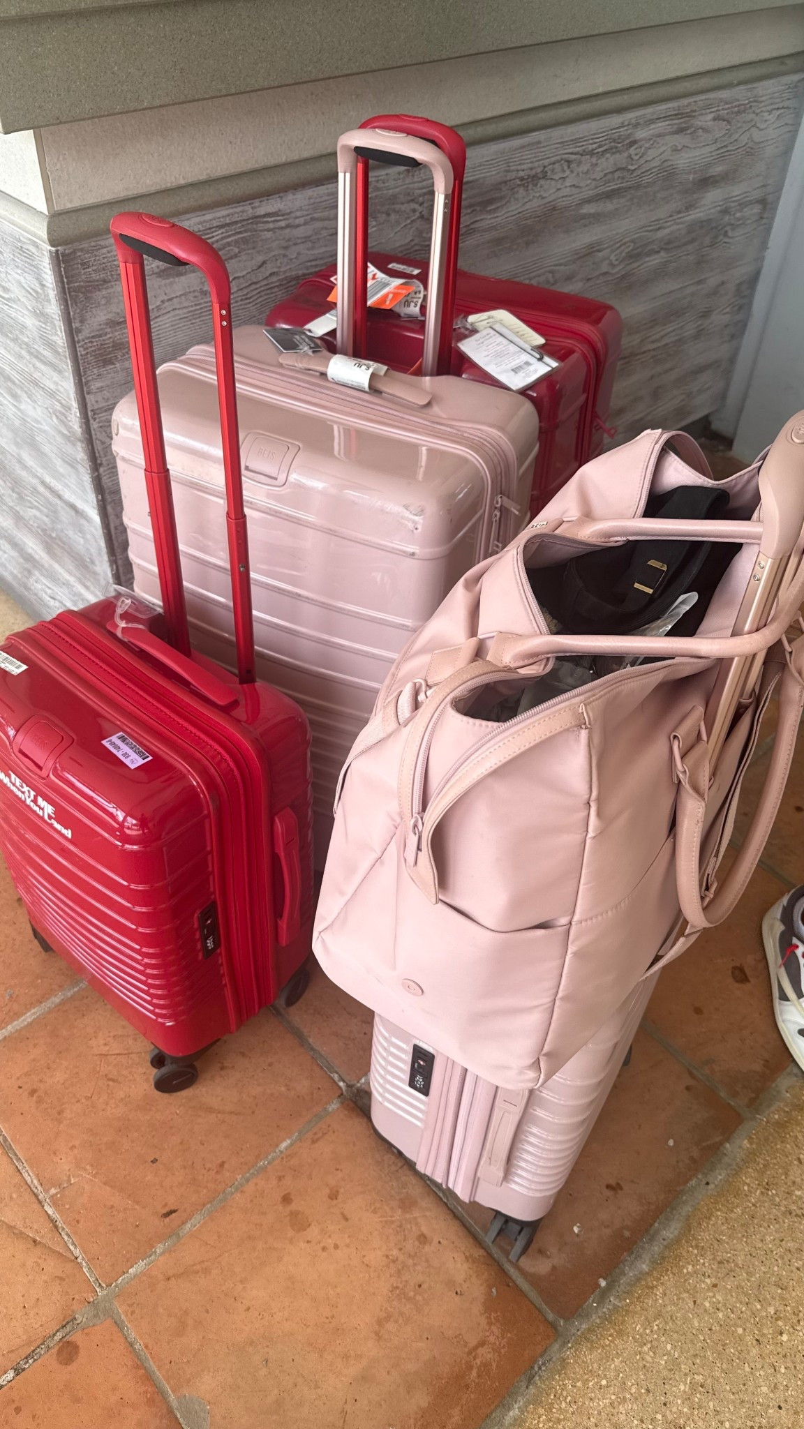 His and hers luggage set. This is a fav brand the quality is so good 