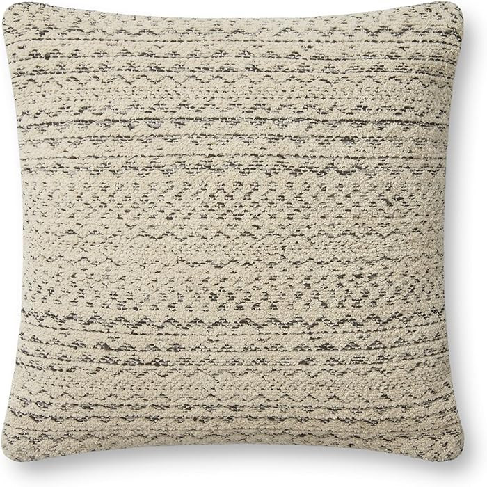 Loloi Angela Rose x Gloaming Collection PAR0009 Charcoal/Ivory 18'' x 18'' Cover w/Down Pillow | Amazon (US)