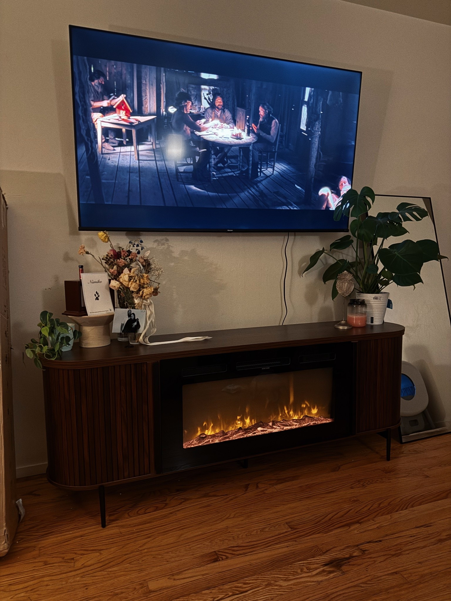 My new cozy tv console 🥰 feat everything Im buying for it this Christmas 

#LTKHoliday #LTKHome