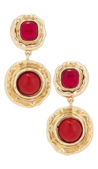 Pica Earrings in Gold & Red | Revolve Clothing (Global)