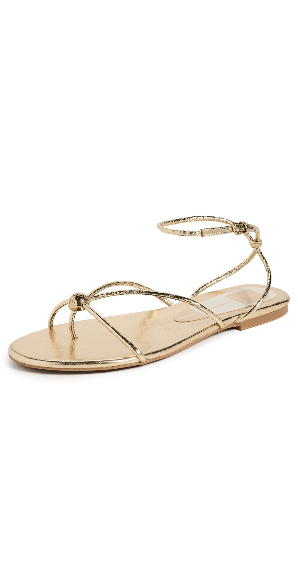 Dolce Vita Kenley Sandals Gold Distressed Leather 7.5 | Shopbop