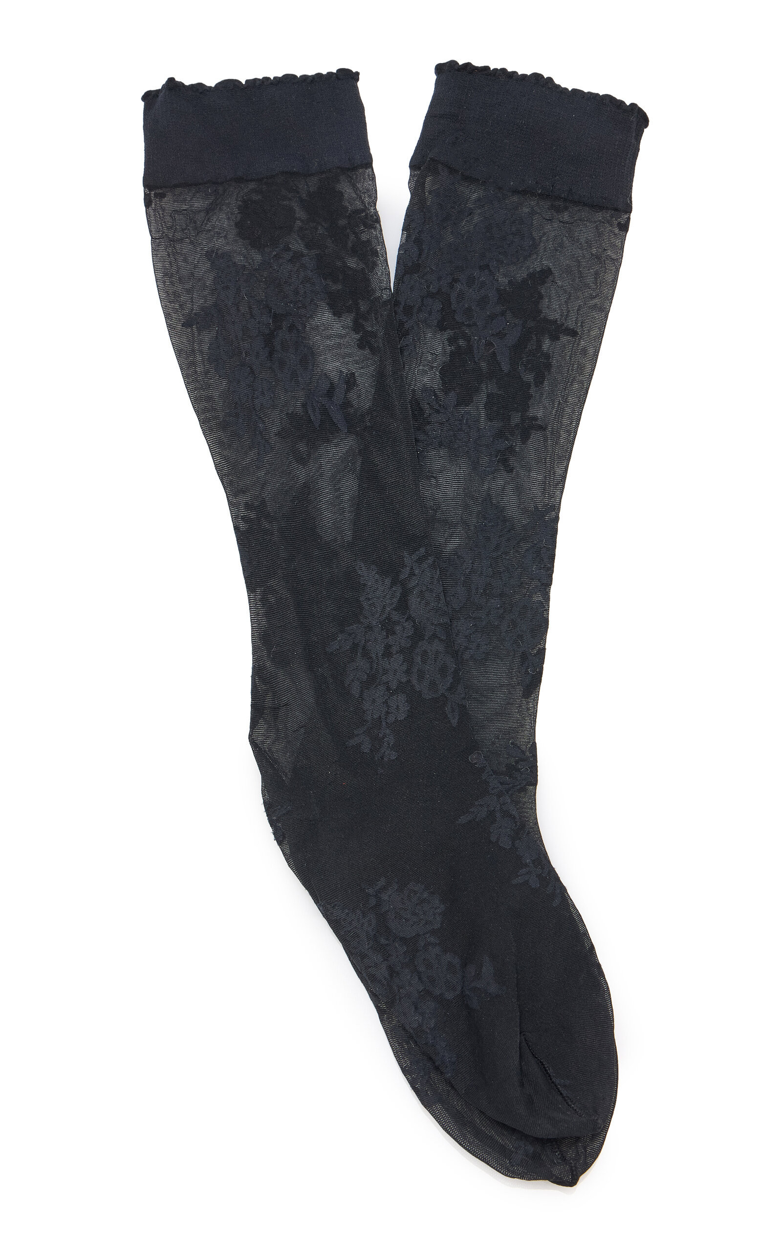 Valentino Garavani - Sheer Lace Socks - Black - L/XL - Moda Operandi | Moda Operandi (Global)