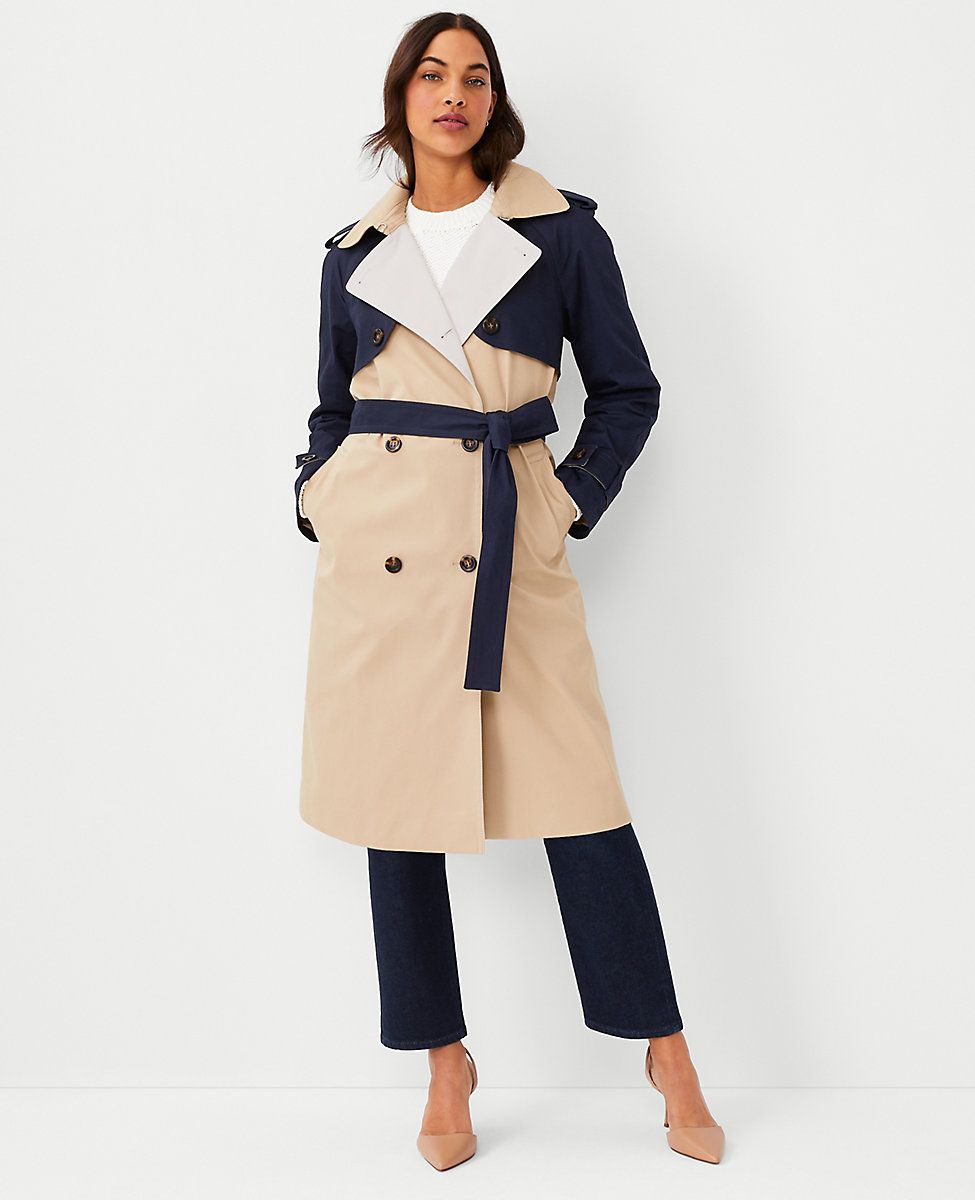 Colorblock Trench Coat | Ann Taylor (US)