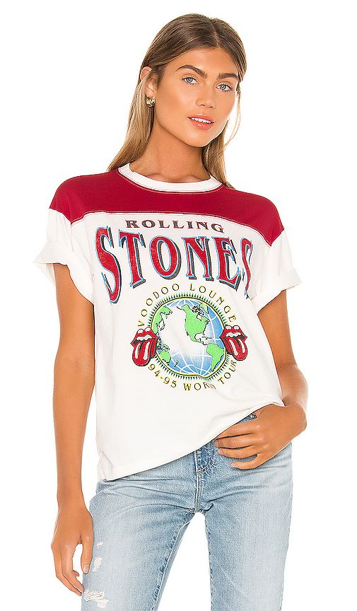 DAYDREAMER Rolling Stones Vodoo Lounge Varsity Tee in White. - size M (also in S) | Revolve Clothing (Global)