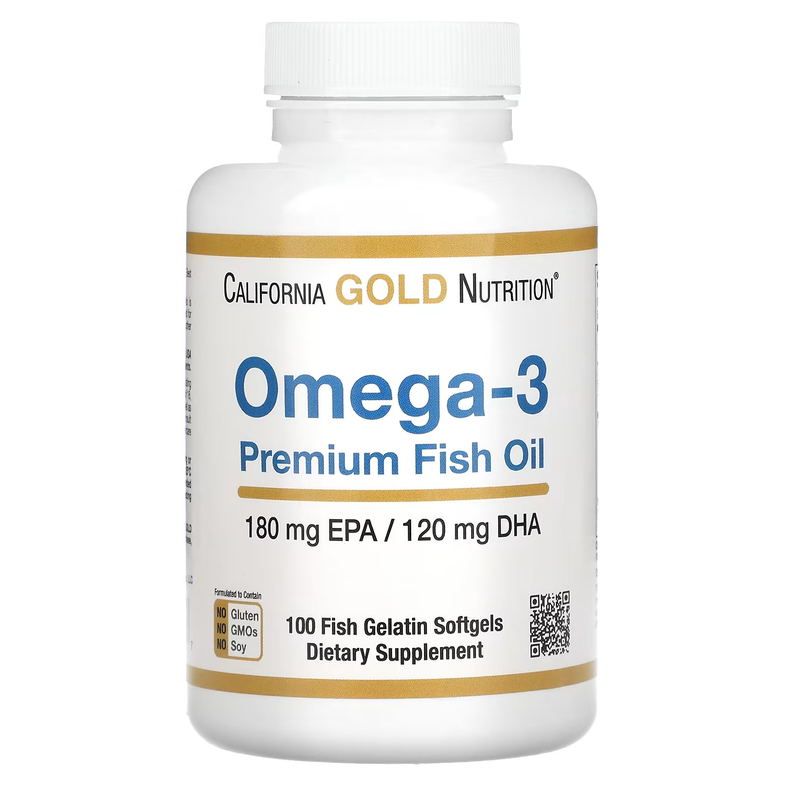 Omega-3 Premium Fish Oil, 100 Fish Gelatin Softgels (1,100 mg per Softgel) | iHerb